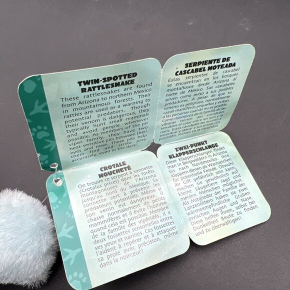 2003 K&M Wild Republic Twin Spotted Rattlesnake 50" Plush Blue HTF NWT 52" - Picture 7 of 8